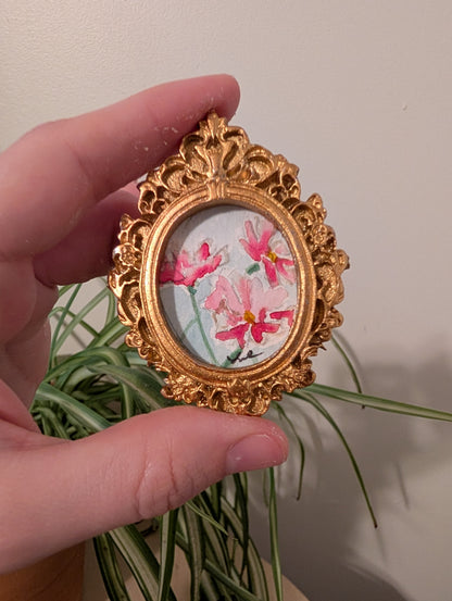 Mini Flower Painting - Original Watercolor Art by Lora Cavallin