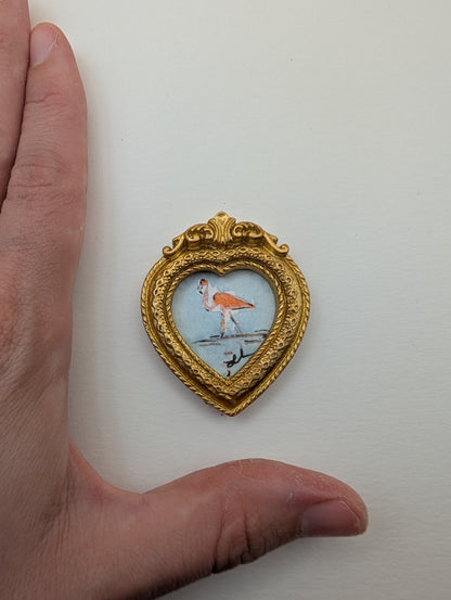Mini Flamingo Painting - Original Watercolor Art by Lora Cavallin