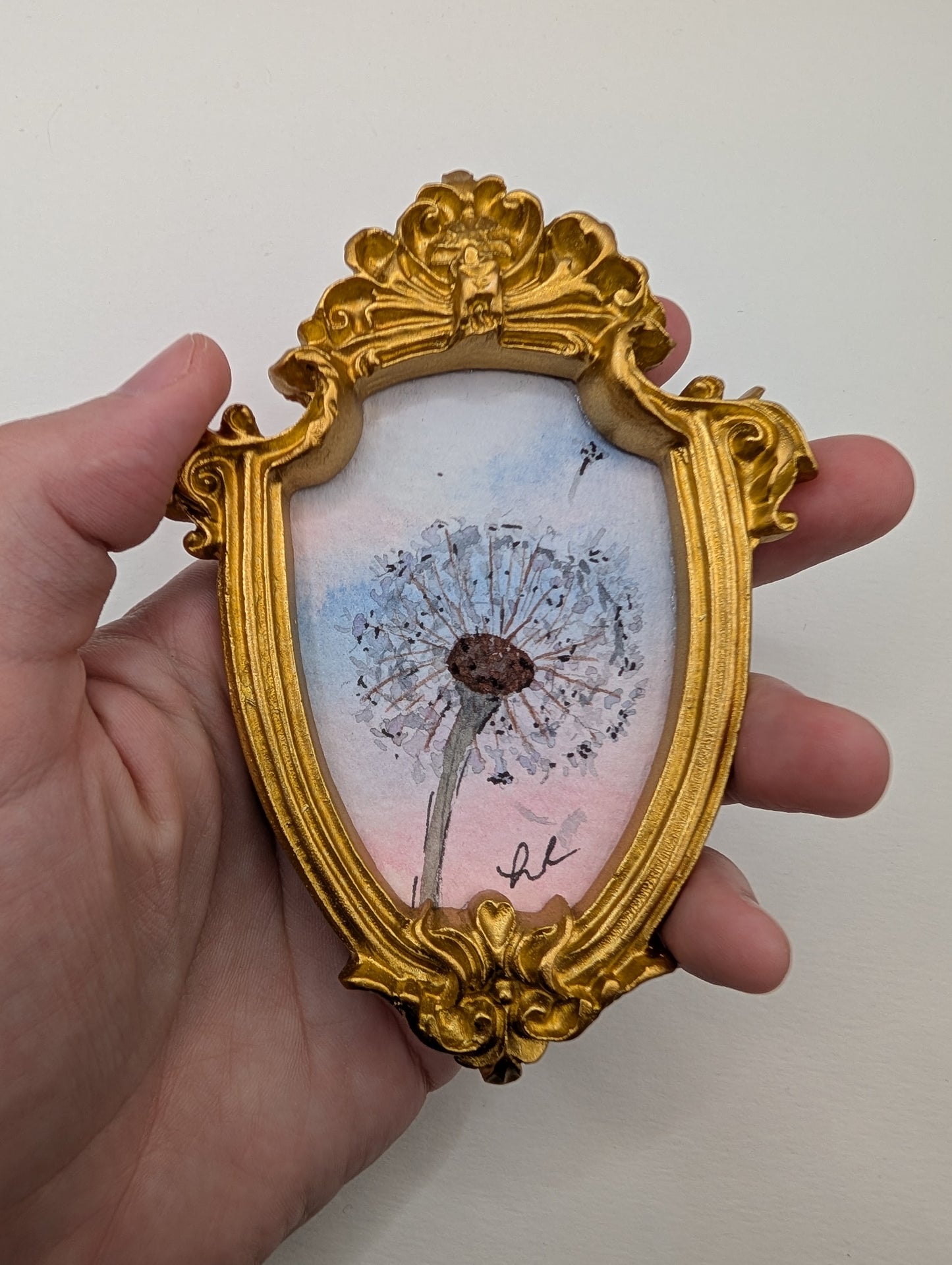 Mini "Make a Wish" Dandelion Painting - Original Watercolor Art by Lora Cavallin