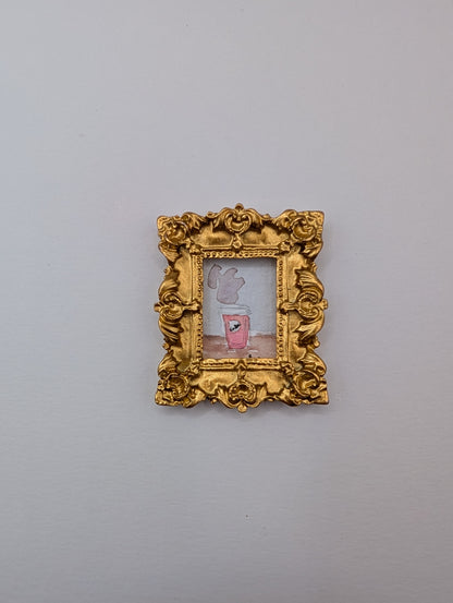 Mini Coffee Cup Painting - Original Watercolor Art by Lora Cavallin