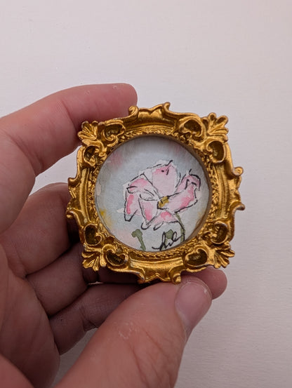 Mini Flower Painting - Original Watercolor Art by Lora Cavallin