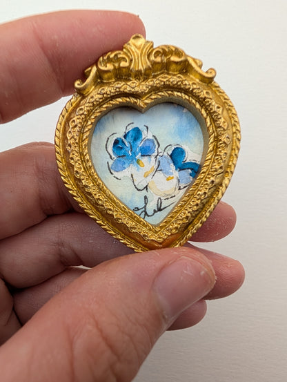 Mini Floral Painting - Original Watercolor Art by Lora Cavallin