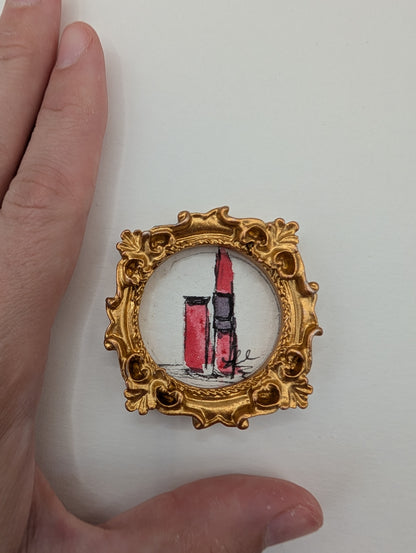 Mini Lipstick Painting - Original Watercolor Art by Lora Cavallin