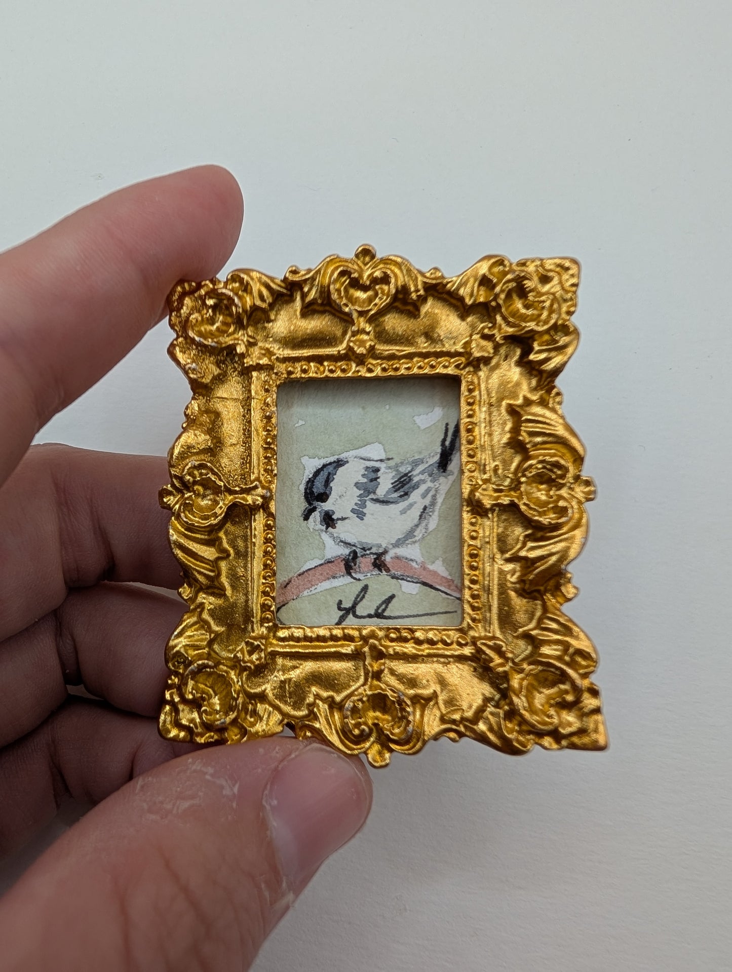 Mini Chickadee Bird Painting - Original Watercolor Art by Lora Cavallin