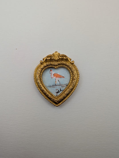Mini Flamingo Painting - Original Watercolor Art by Lora Cavallin