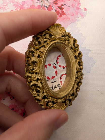 Mini Peppermint Candy Painting - Original Watercolor Art by Lora Cavallin