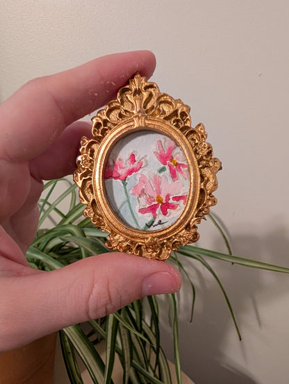 Mini Flower Painting - Original Watercolor Art by Lora Cavallin