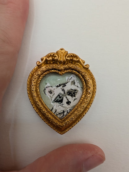Mini Baby Raccoon Painting - Original Watercolor Art by Lora Cavallin