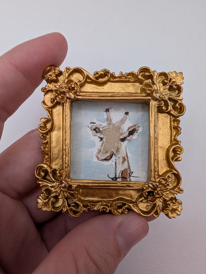 Mini Giraffe Painting - Original Watercolor Art by Lora Cavallin