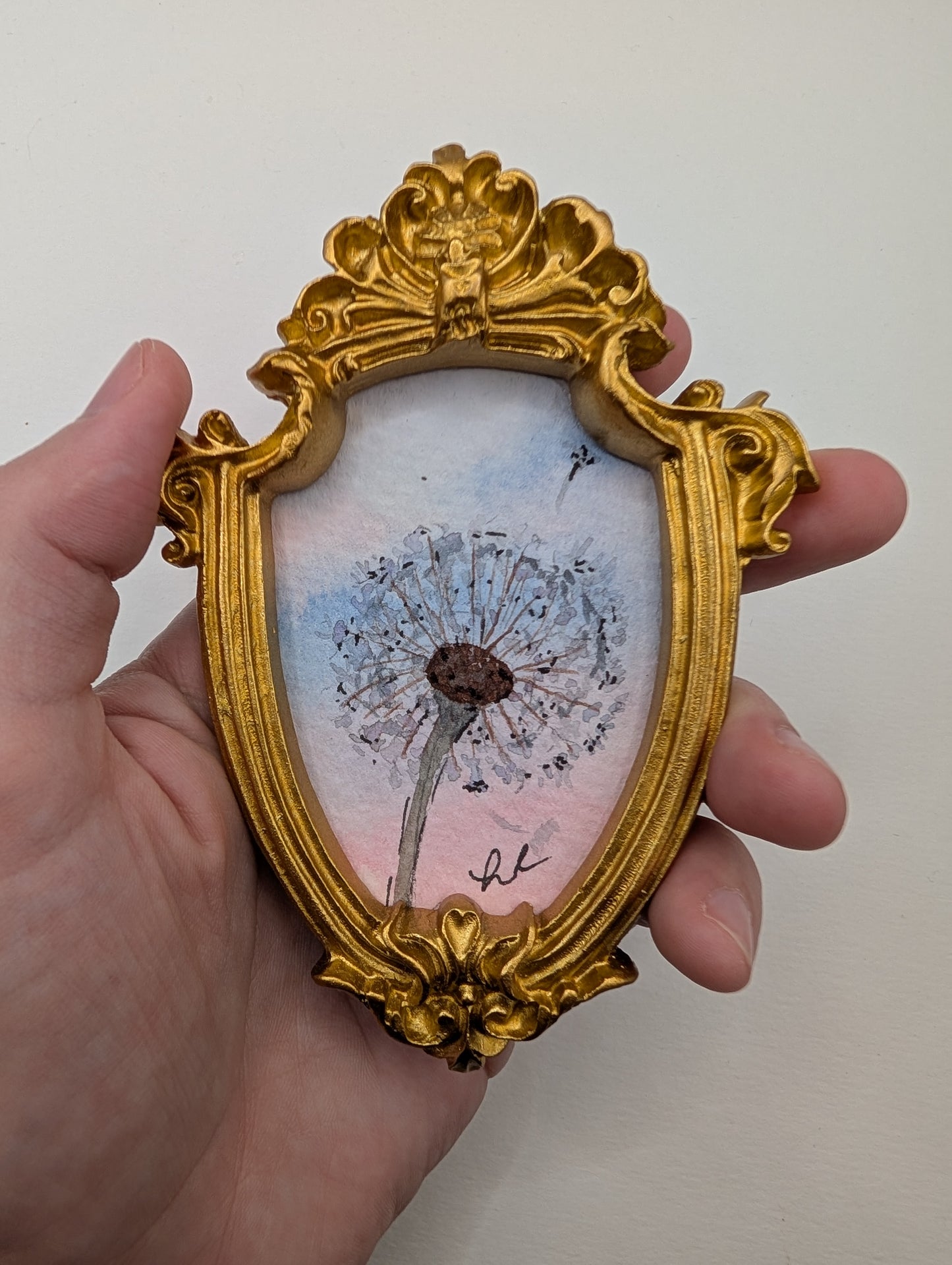 Mini "Make a Wish" Dandelion Painting - Original Watercolor Art by Lora Cavallin
