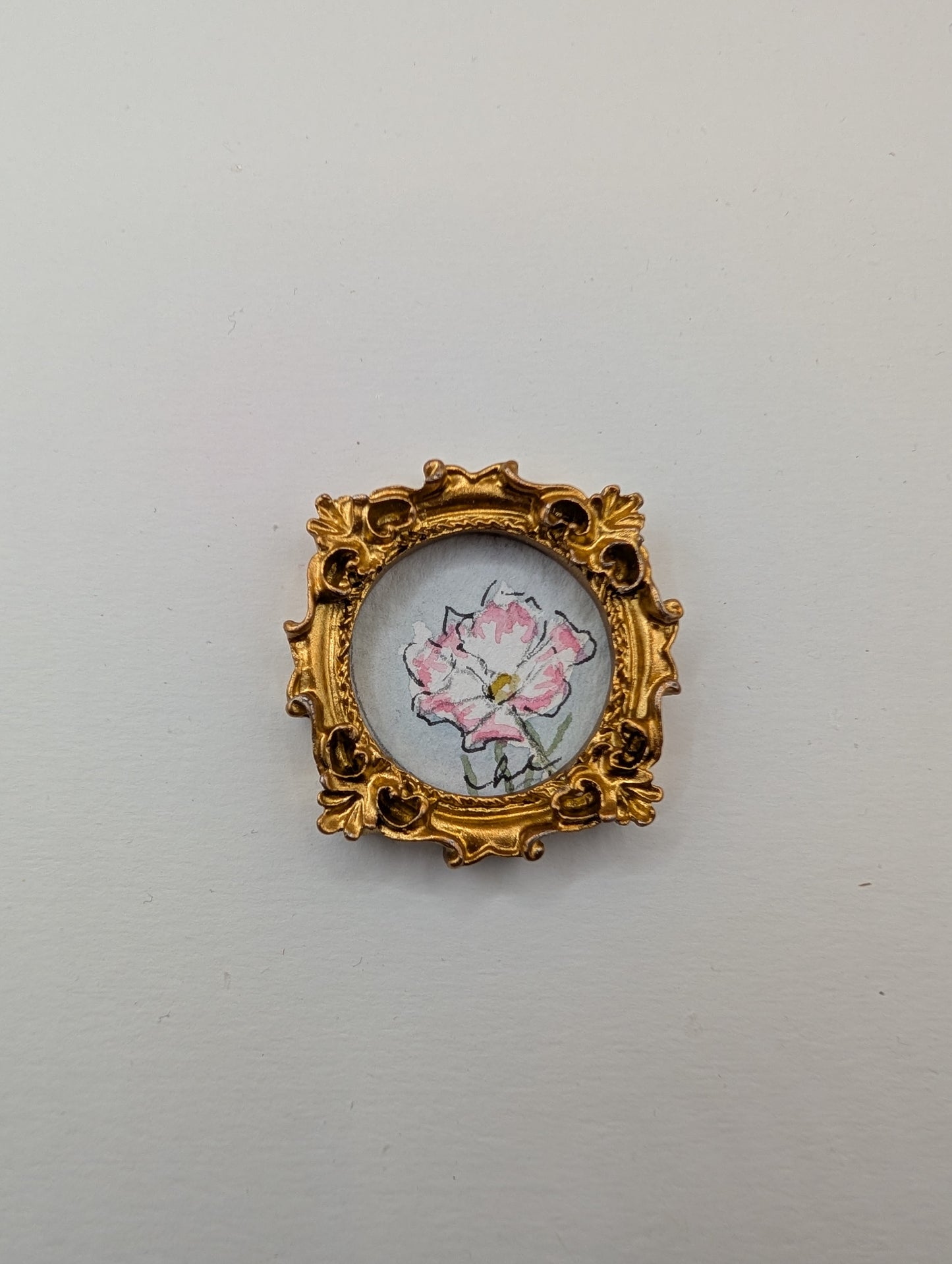 Mini Flower Painting - Original Watercolor Art by Lora Cavallin