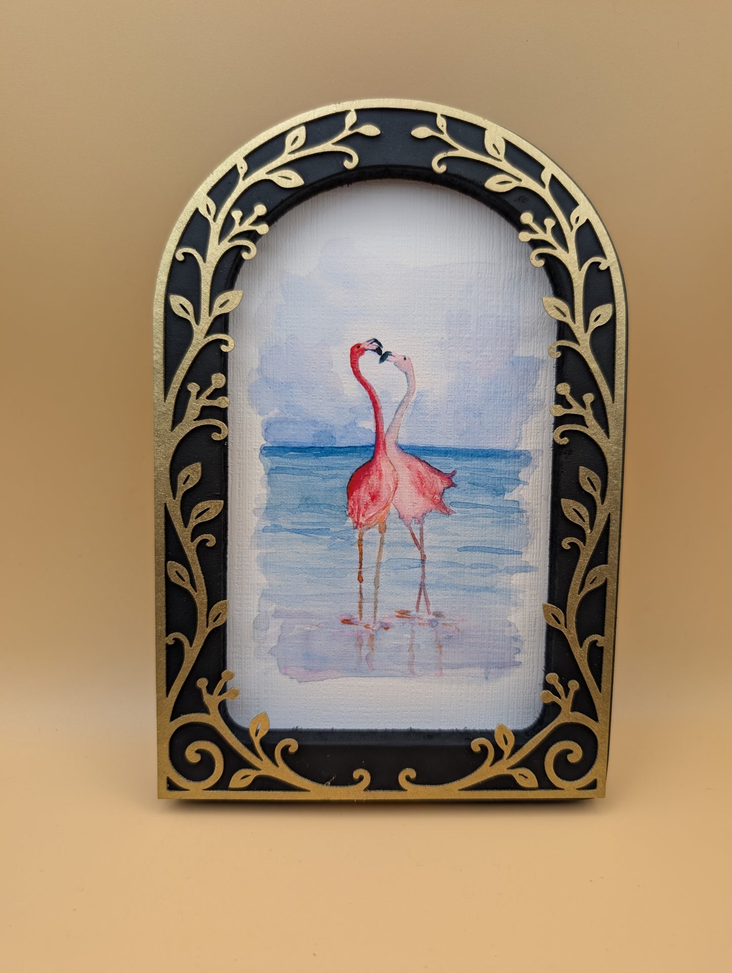Flamingos in Love - Arched Frame
