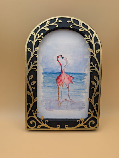 Flamingos in Love - Arched Frame
