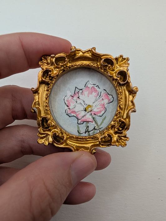 Mini Flower Painting - Original Watercolor Art by Lora Cavallin