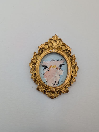 Mini Ostrich Painting - Original Watercolor Art by Lora Cavallin