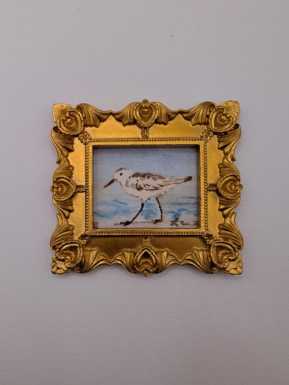 Mini Sandpiper Painting - Original Watercolor Art by Lora Cavallin