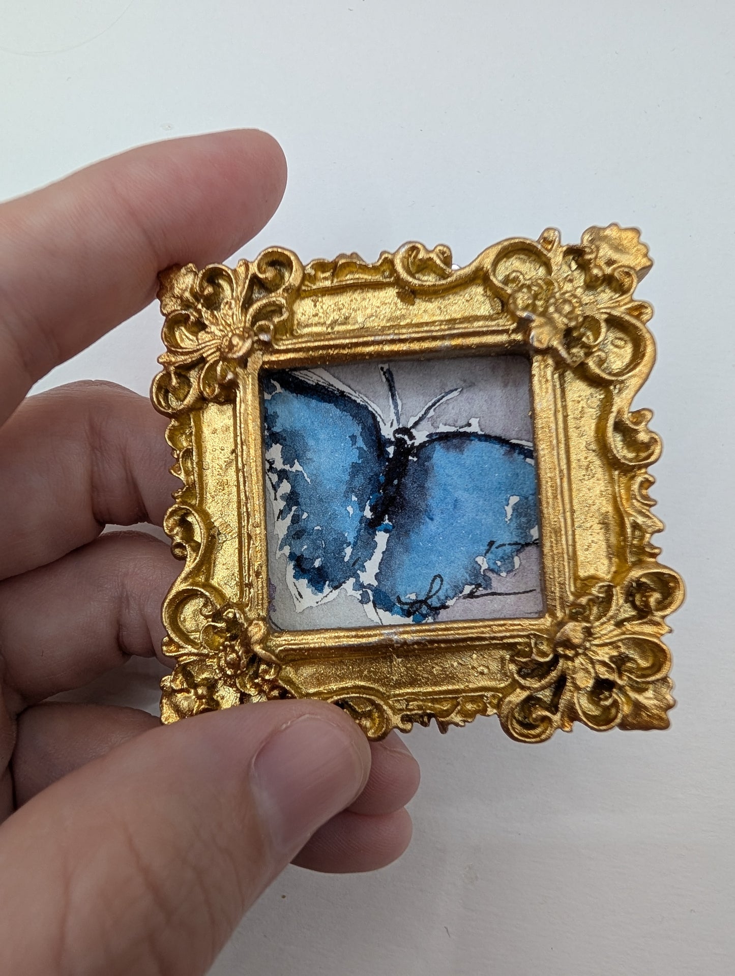 Mini Butterfly Painting - Original Watercolor Art by Lora Cavallin