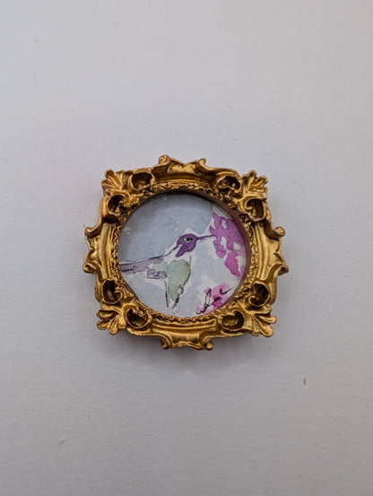 Mini Hummingbird Painting - Original Watercolor Art by Lora Cavallin