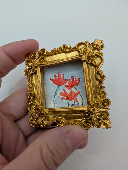 Mini Floral Painting - Original Watercolor Art by Lora Cavallin