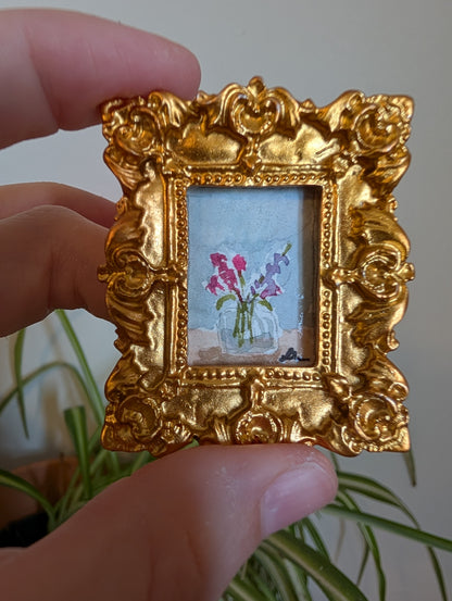 Mini Vase of Flowers Painting - Original Watercolor Art by Lora Cavallin