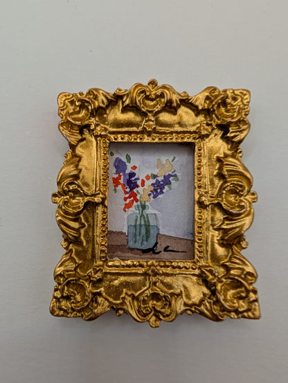 Mini Vase of Flowers Painting - Original Watercolor Art by Lora Cavallin