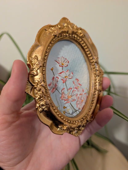 Mini Floral Painting - Original Watercolor Art by Lora Cavallin