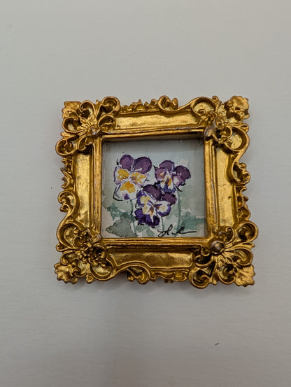 Mini Floral Painting - Original Watercolor Art by Lora Cavallin