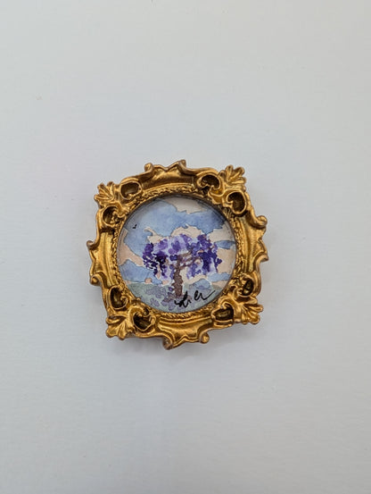 Mini Wisteria Painting - Original Watercolor Art by Lora Cavallin