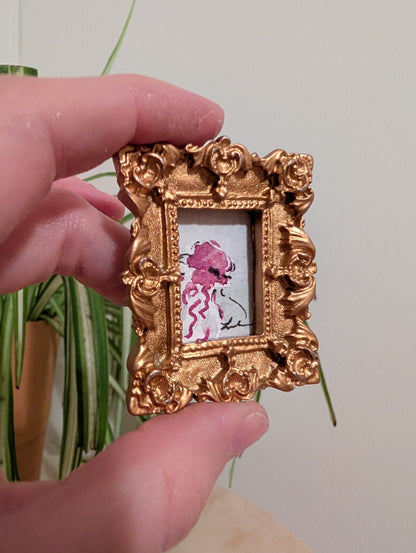 Mini Jellyfish Painting - Original Watercolor Art by Lora Cavallin
