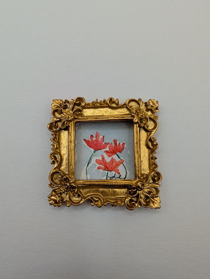 Mini Floral Painting - Original Watercolor Art by Lora Cavallin