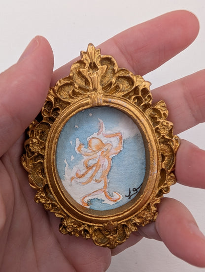 Mini Octopus Painting - Original Watercolor Art by Lora Cavallin