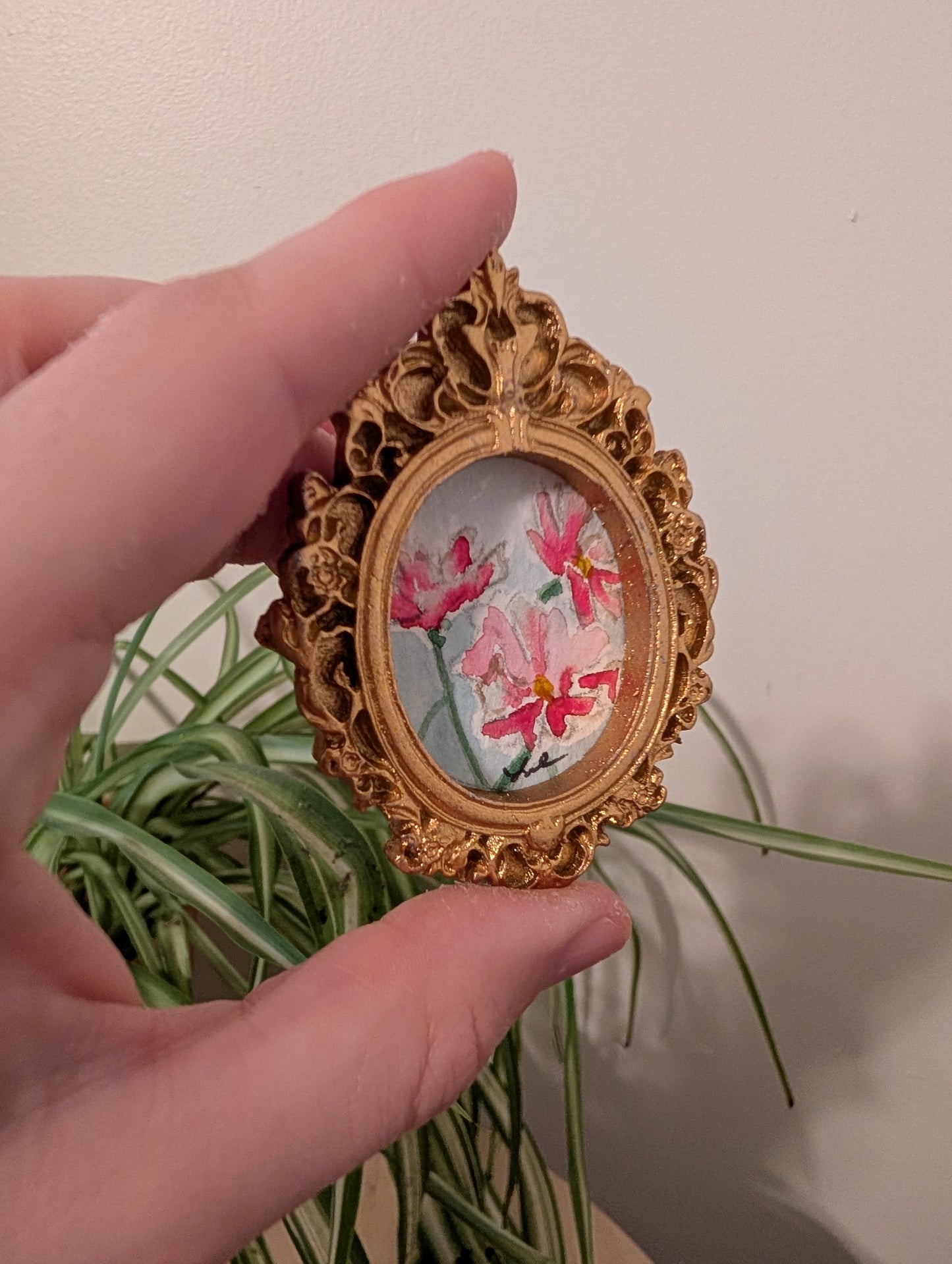Mini Flower Painting - Original Watercolor Art by Lora Cavallin