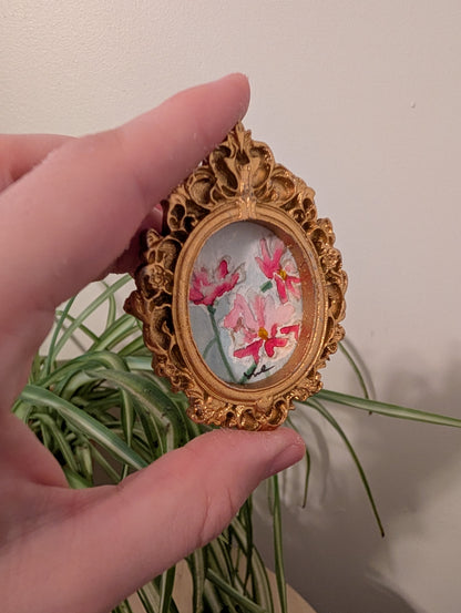 Mini Flower Painting - Original Watercolor Art by Lora Cavallin