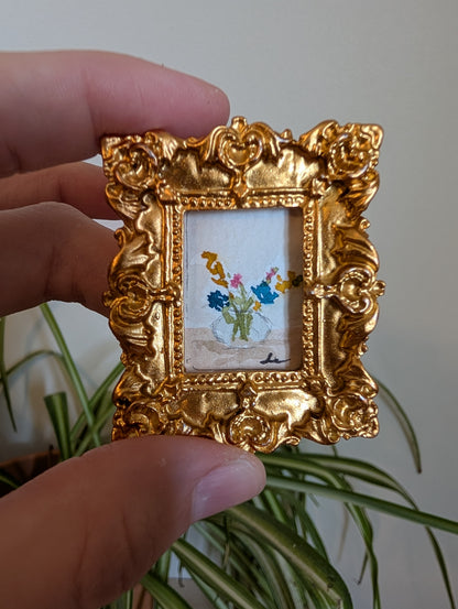 Mini Vase of Flowers Painting - Original Watercolor Art by Lora Cavallin