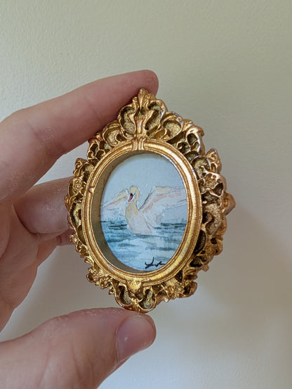 Mini Swan Painting - Original Watercolor Art by Lora Cavallin