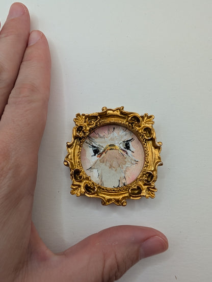 Mini Ostrich Bird Painting - Original Watercolor Art by Lora Cavallin