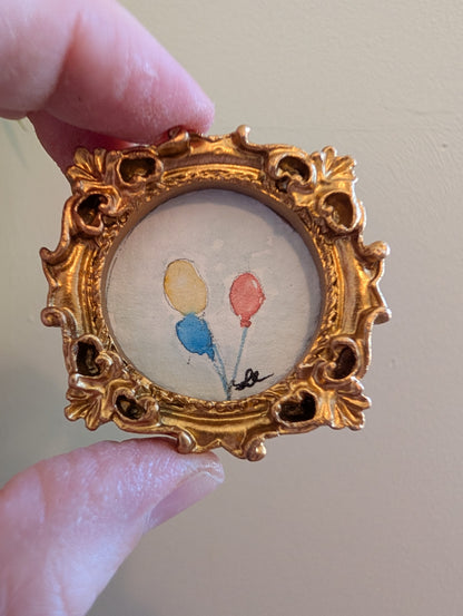 Mini Balloons Painting - Original Watercolor Art by Lora Cavallin