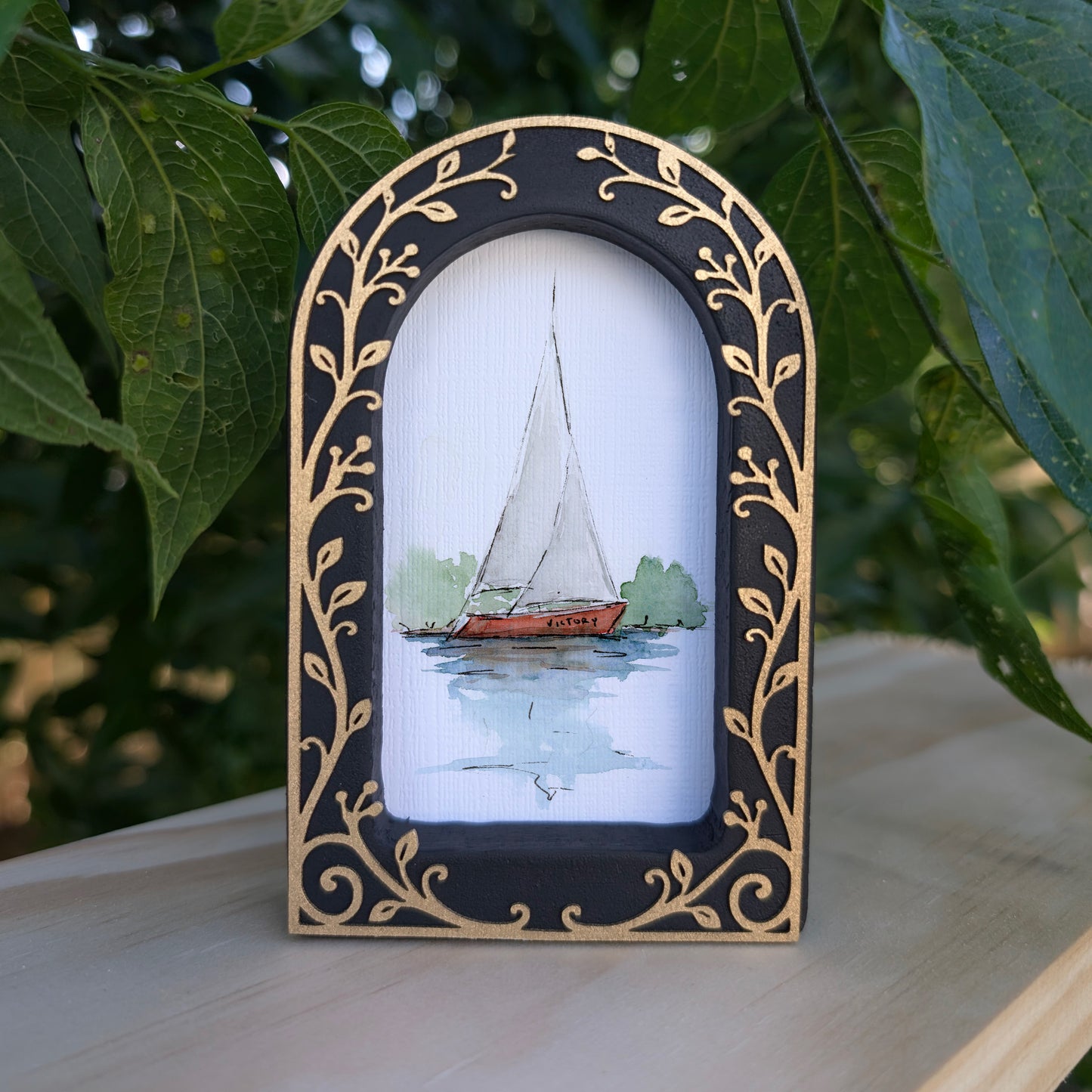 Sailboat Victory - Ornate Arch Frame