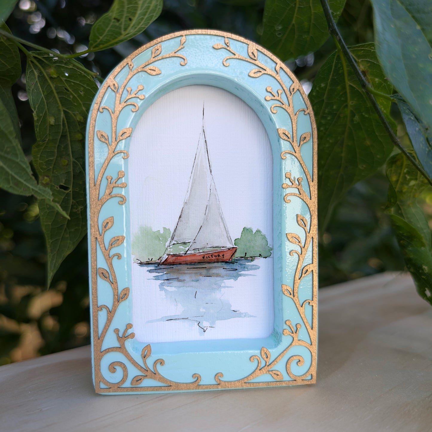 Sailboat Victory - Ornate Arch Frame
