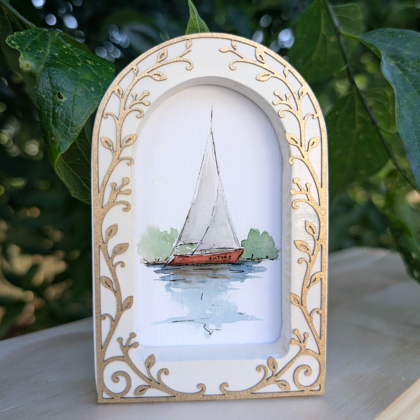 Sailboat Victory - Ornate Arch Frame